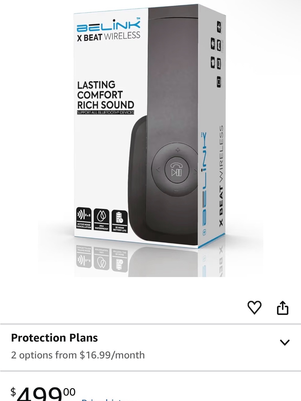 Link X Beat Wireless Over-Ear Headphones in Black and White